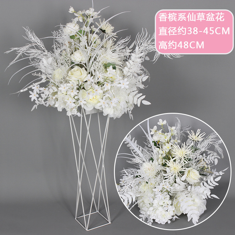 흰색 요정 잔디 화분 꽃 장치 흰색 wisp 꽃