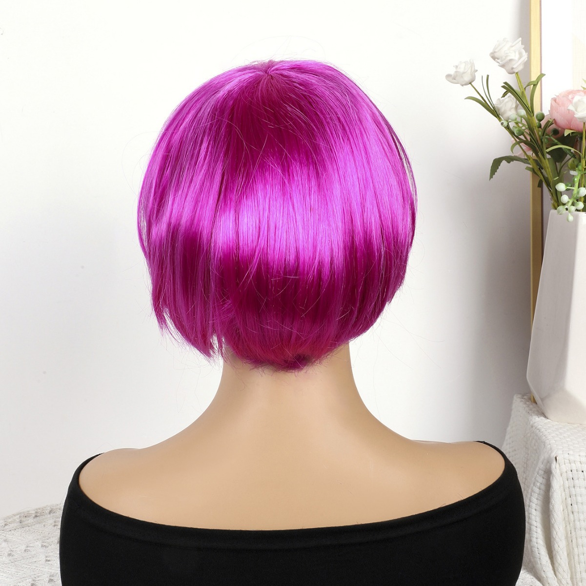 Fibra química al por mayor bob cabello pelucón mecánico pelucón cubierta de pelo