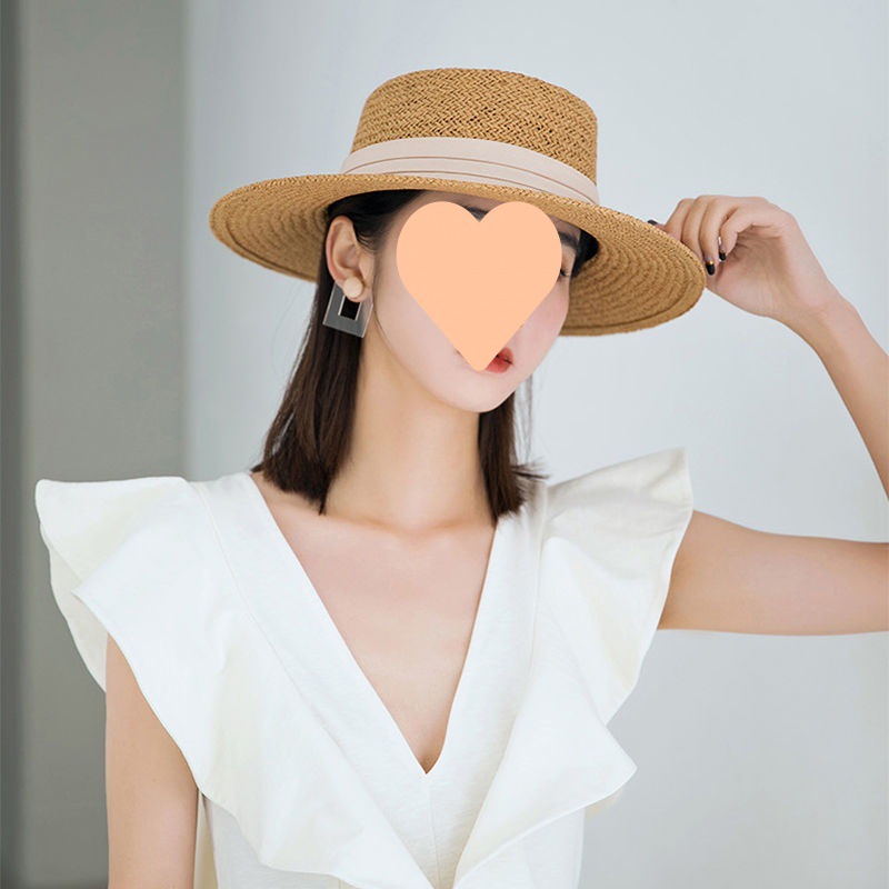 Daily Occasion Straw Material Women's Retro Solid Color Straw Hat