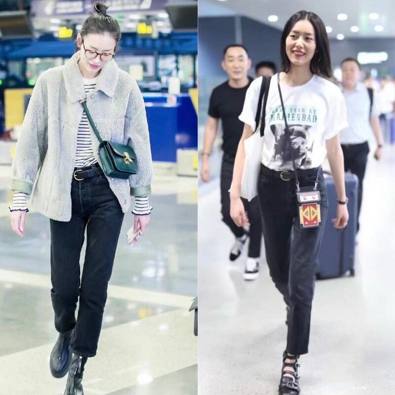 (New Store Benefits) [Light Loss 60] Ag Imported Cotton Velvet Cotton Leg-Tuned Small Straight Nine-Point Jeans Cigarette Pants