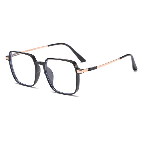 New Korean version of anti-blue light glasses frame, fashionable large frame, square plain mirror, myopia finished product with prescription glasses
