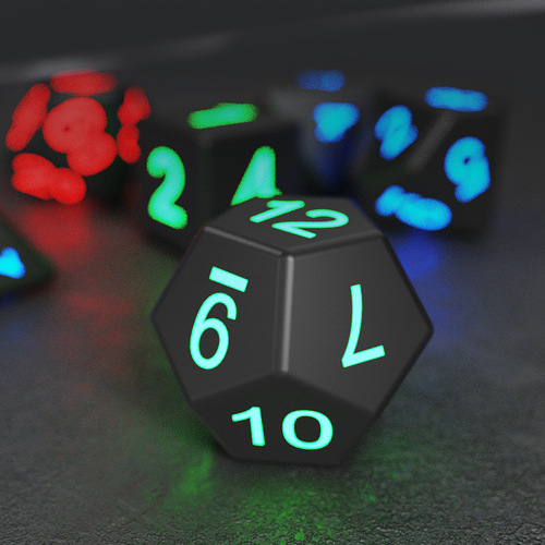Cross-border hot products Colorful multi-faceted electronic toys Luminous dice Entertainment running group board games Charging dice set wholesale