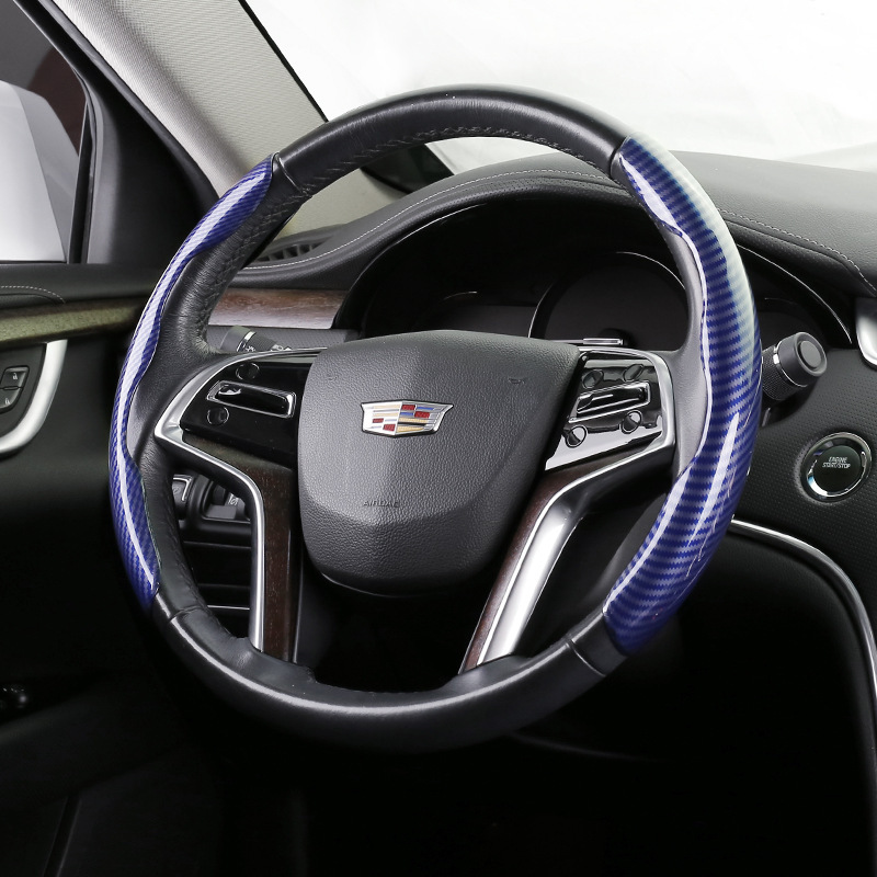 Water transfer carbon fiber pattern steering wheel cover water transfer steering wheel handle cover card cover four seasons universal fit non-slip four seasons