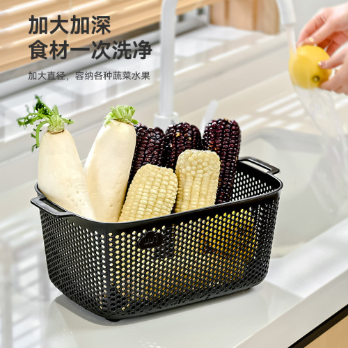 2024 New Vegetable Basin Drainage Basket Household Washing Fruit Plate Light Luxury Filter Water Washing Rice Sieve Kitchen Rice Basin