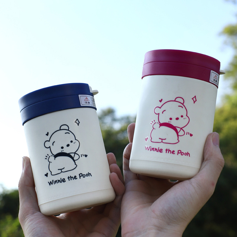 High-Quality Water Cup Cute Bear Straw Cup 400ml Double-Layer Glass Cup Coffee Mug Home Glass Water Cup