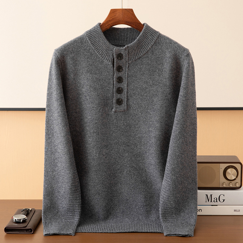 26 Autumn/Winter Thick Half-Turtleneck Sheep Wool Men's Business Casual Warm Simple Base Knit Sweater Woolen Shirt 26 Autumn/Winter Thick Half-Turtleneck Sheep Wool Men's Business Casual Warm Simple Base Knit Sweater Woolen Shirt