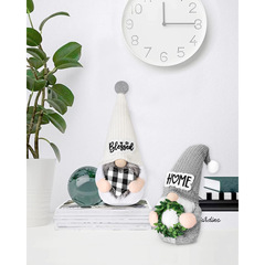 跨境新品咖啡節無臉娃娃花圈愛心可愛魯道夫擺件聖誕節裝飾品