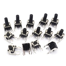 微动开关轻触式按键小开关按钮卧式带支架侧按4脚小型微形微型6*6