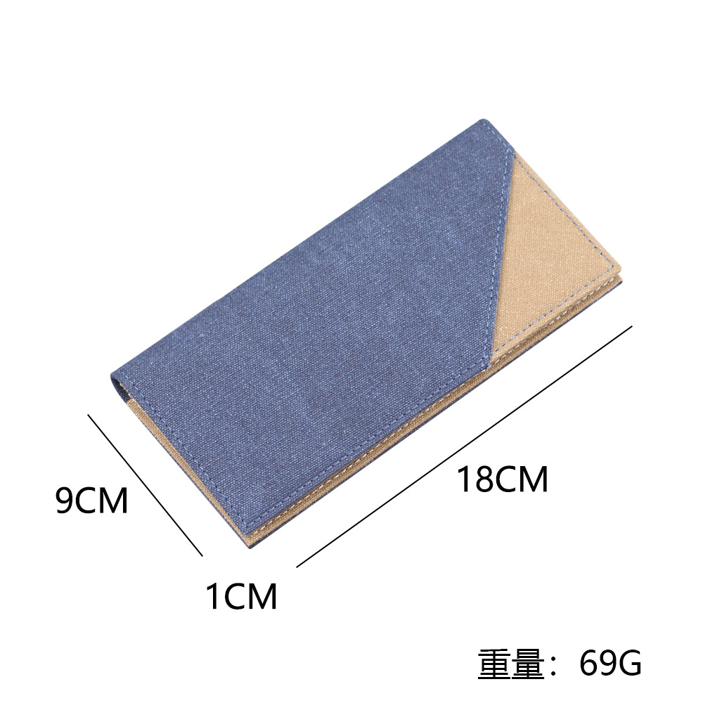 Cartera larga para hombres, lona, denim para hombres, cartera delgada para hombres, bolsa de trajes para hombres, bolsas de tarjetas, bolsas de tarjetas para tarjetas