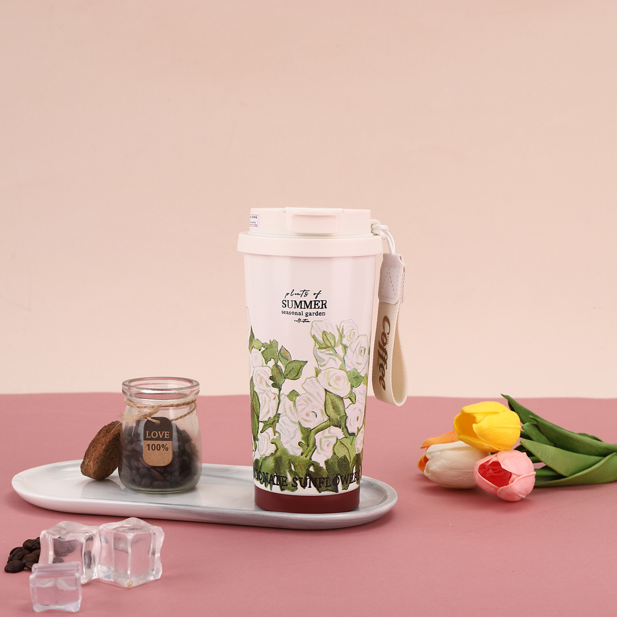 Taza de café multicolor de venta caliente Taza de aislamiento térmico de acero inoxidable portátil para salir taza de agua de paja nueva taza de bebida directa de alto valor nominal