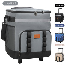现货批发拉杆保温包户外野餐包大容量拖轮冰包车载冷藏外卖保温箱