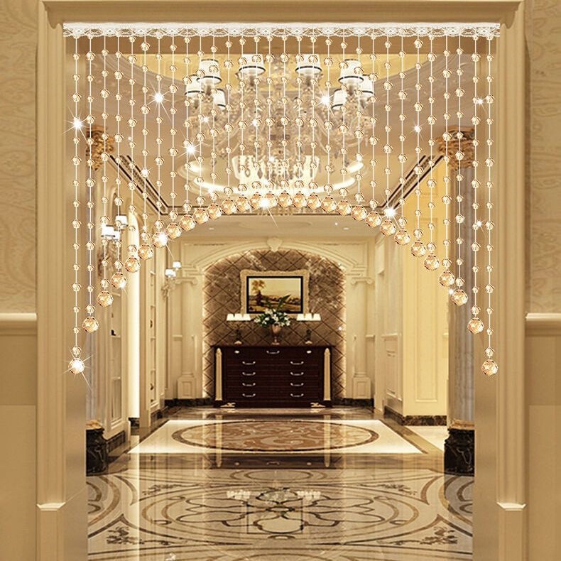 Crystal bead curtain, partition curtain, living room, bedroom, hallway, feng shui, entrance, bathroom, room, hanging curtain, bead decoration, door curtain