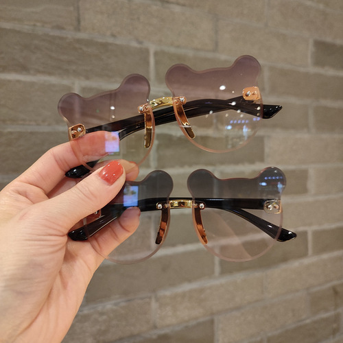 Children's sunglasses, UV protection for boys and girls, super cute baby glasses, bear ear shaped photo sunglasses