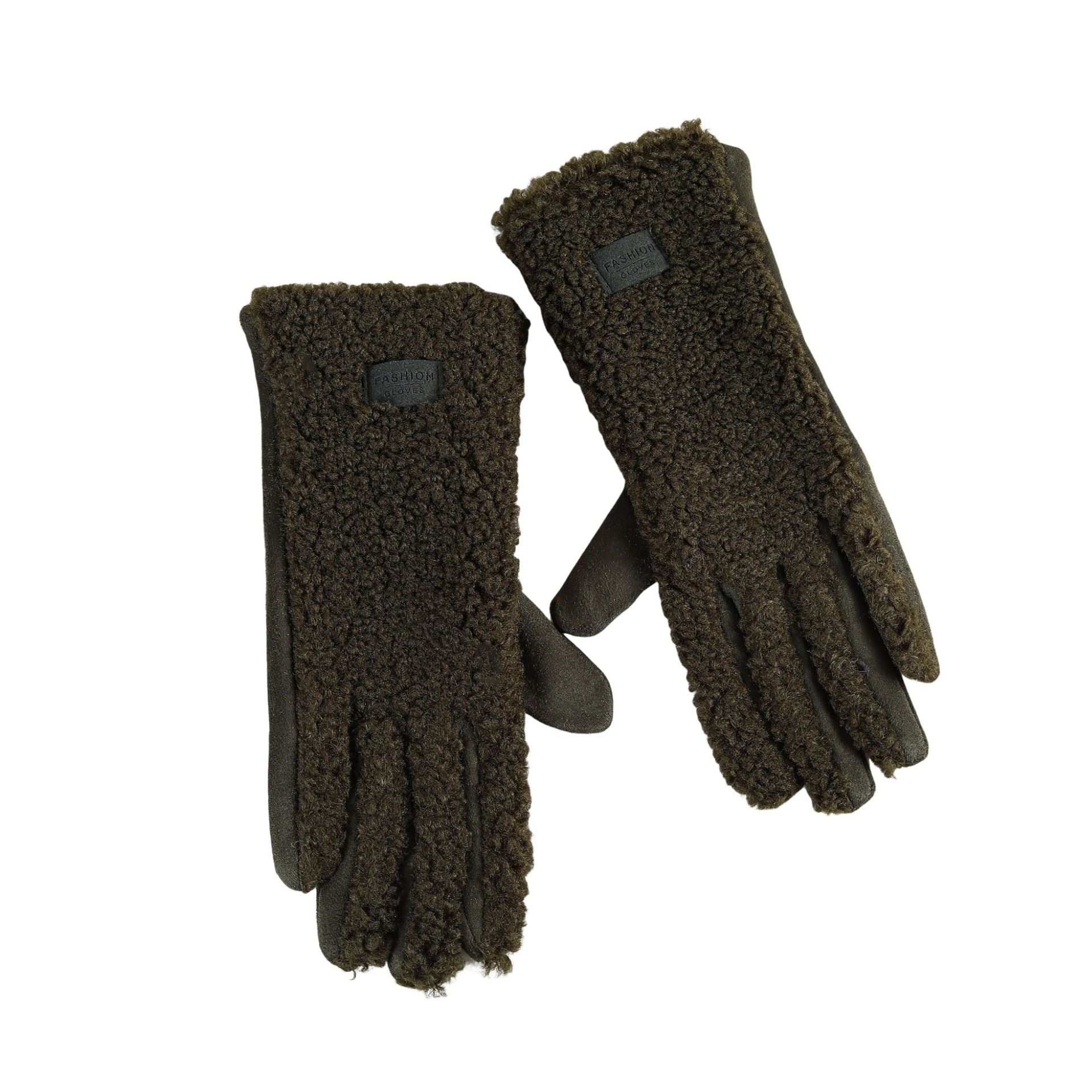 Preventa | Guantes de dedos cálidos y a prueba de viento al aire libre de invierno Guantes de costura de terciopelo granular de diseño de nicho femenino al por mayor