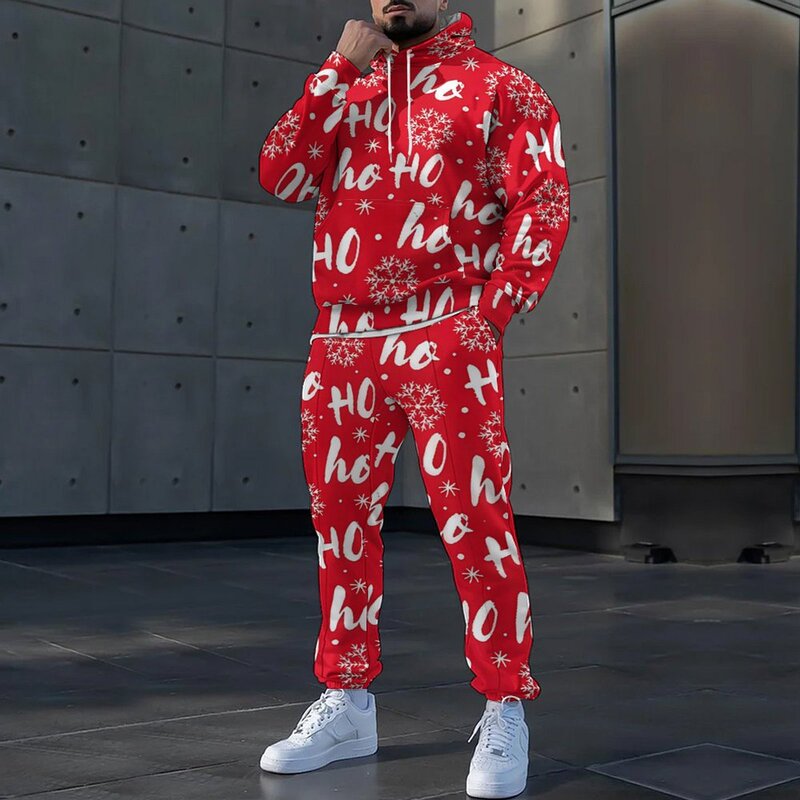 2024 Cross-Border Independent Station New Trendy Clothing Christmas Casual Loose Hat Style Men's Sweatshirt Men's Suit