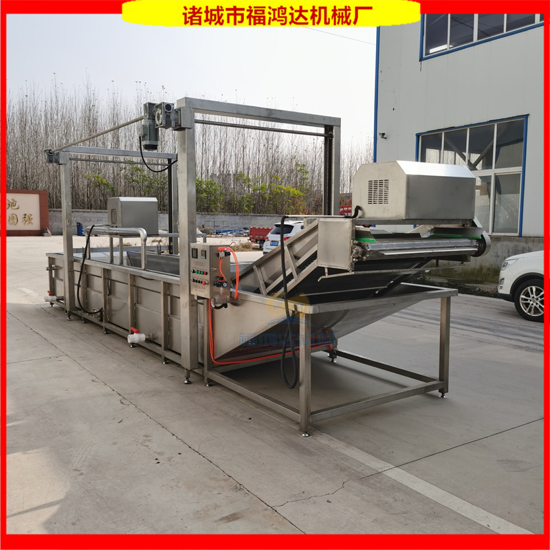 链条提升生菜气泡清洗机 海参预煮漂烫线 西蓝花清洗漂烫机