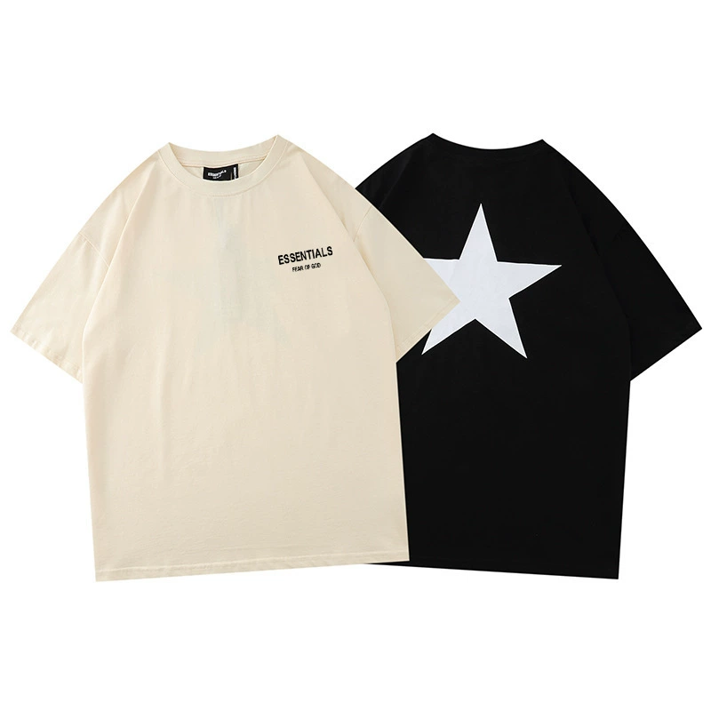 ESSENTIALS двойная линия FEAR OF GOD Летняя пятиконечная звезда прилива High Street свободная хлопковая мужская и женская короткая рукава T