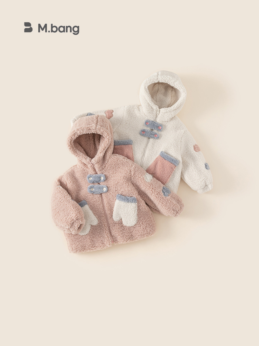 Yubao ropa infantil de niñas abrigo de lana de invierno nuevo bebé femenino grueso chaqueta con capuzas de invierno para niños