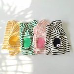 童装儿童糖果色打底衫2024秋季韩版贴布条纹长袖T恤宝宝打底T小童