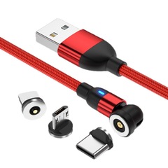人気の540度回転磁気データケーブル、Apple、Android、Huawei携帯電話に適した多機能充電ケーブル