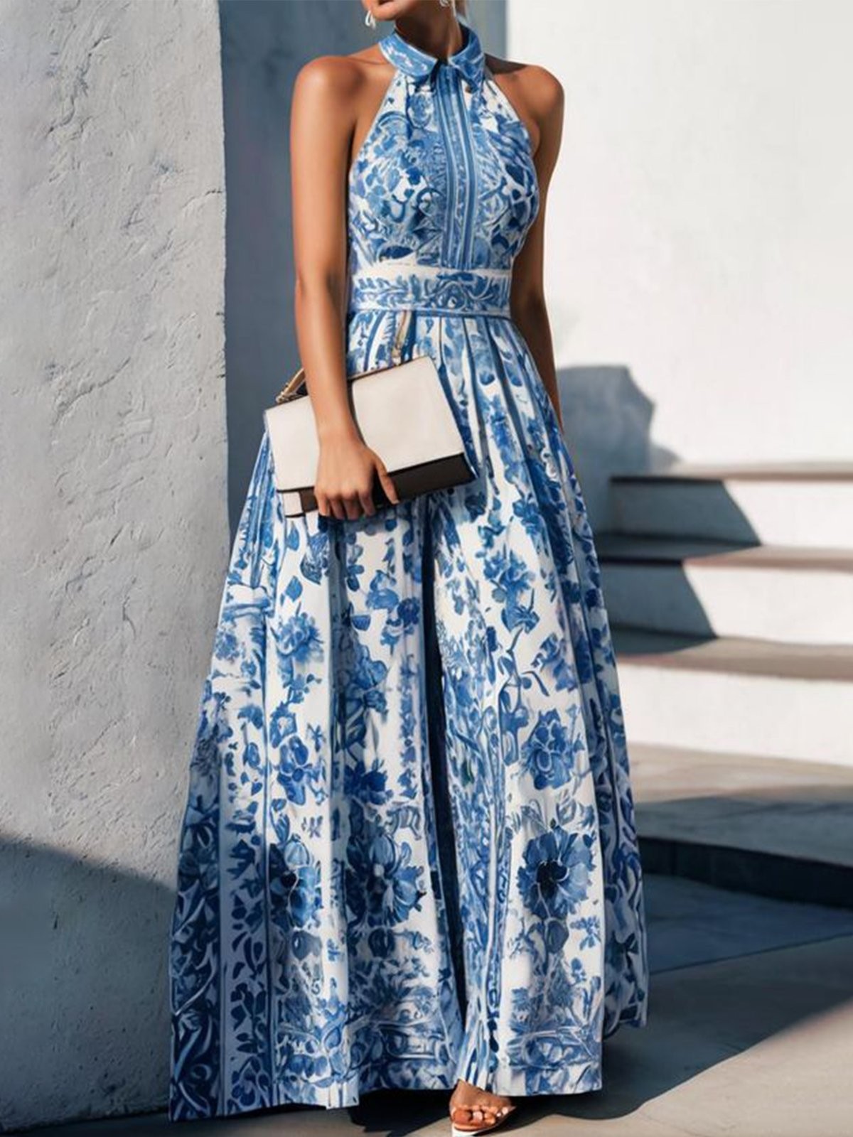 Robe longue imprimée été-automne 2026, style européen-américain transfrontalier, fraîche et douce_voghion.com