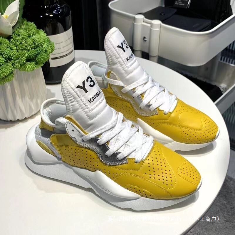 High-Top Shoes Authentic Trendy Brand Y3 Casual Men's Shoes 2025 New Autumn and Winter White and Yellow Thick-Soled Sports Dad Shoes Y3