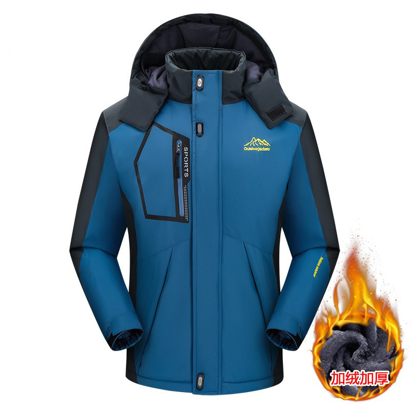 Chaqueta cortavientos deportiva de gran tamaño para hombre, impermeable, cortavientos y cálida para otoño e invierno, chaqueta holgada de forro polar para hombre.