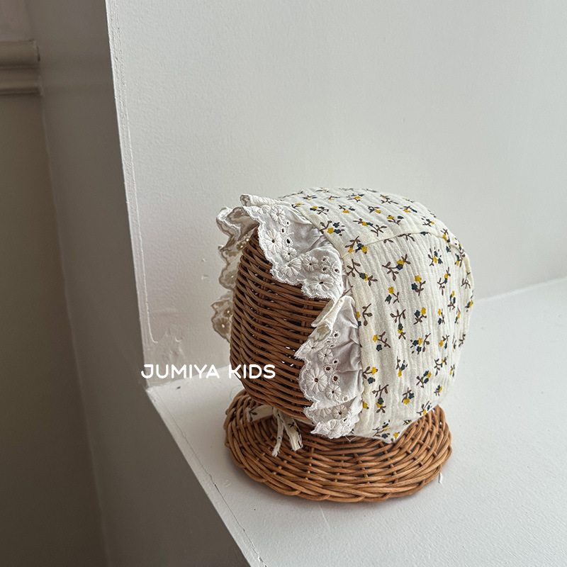 Sombrero de bebé de encaje francés vintage primavera princesa de encaje sombrero de corte para bebés pequeños sombrero solar