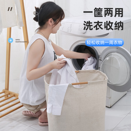 Cotton and linen dirty clothes basket folding portable fabric home dirty clothes basket bedroom bathroom laundry storage basket laundry basket
