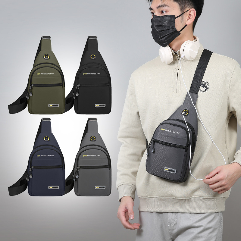 Bolso de pecho de moda moda nuevo hombre bolso de hombro casual portátil al aire libre bolso de viaje de bicicleta