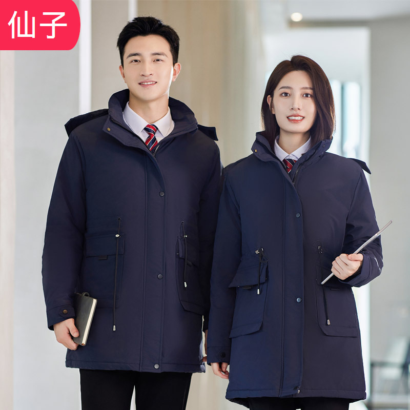 Men's and women's same parka winter casual business wear mid-length thickened cotton-padded coat overcoat property overalls Men's and women's same parka winter casual business wear mid-length thickened cotton-padded coat overcoat property overalls