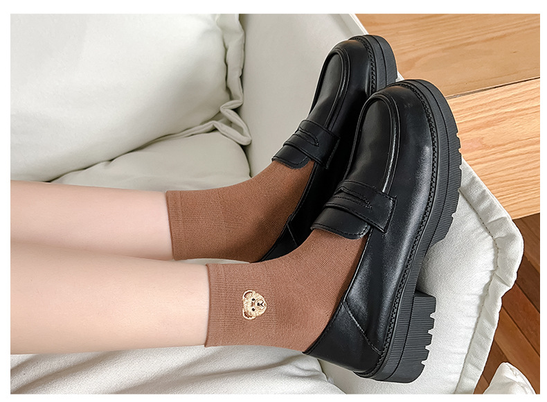 Women's Gender Casual, Cute Style Women's Casual Cute Bear Cotton Crew Socks A Pair