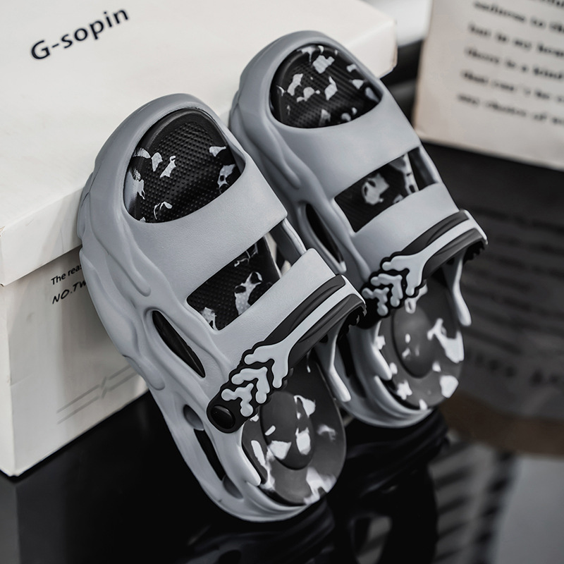 Verano Eva pareja zapatillas de soleas gruesas de color combinado antideslizantes zapatillas de hombre y mujer al aire libre dos zapatos de playa de altura image 4