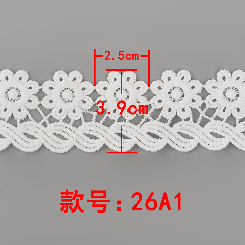 Inventario de gran ancho de seda de leche de encaje de bordado soluble en agua encaje de ropa de mujer vestido accesorios de decoración de ropa infantil