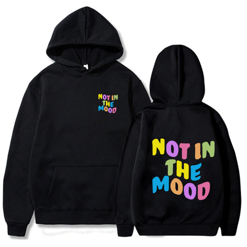 Not in the mood No mood Rainbow Color Hoodie Japanese Style Harajuku Hooded Sweatshirt