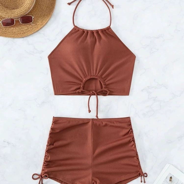 Colored swimwear, European style, lifting effect, Amazon