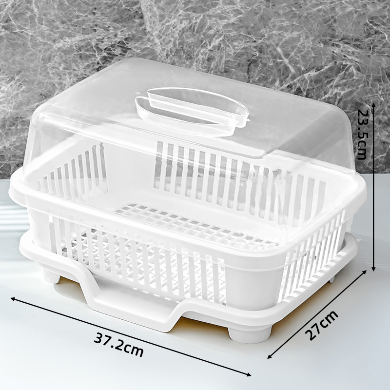 带盖沥水碗盘架碗碟餐具收纳架水槽置物架家用厨房碗筷滤水收纳盒|undefined