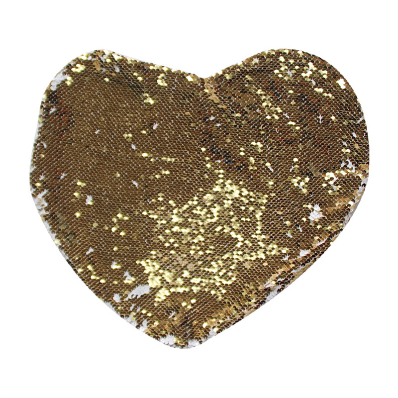 Transferencia térmica lentejuelas mágicas en forma de corazón funda de almohada DIY personalizado material creativo al por mayor