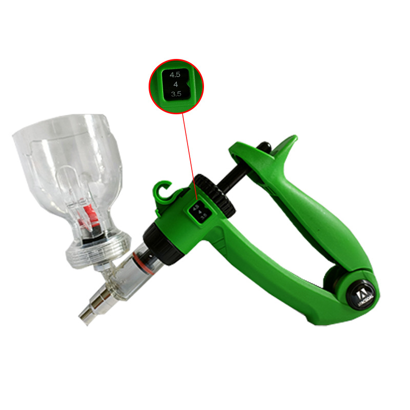 Jeringa digital ajustable veterinaria con dosis ajustable para vacunas tipo botella para pollos, cerdos, vacas y ovejas
