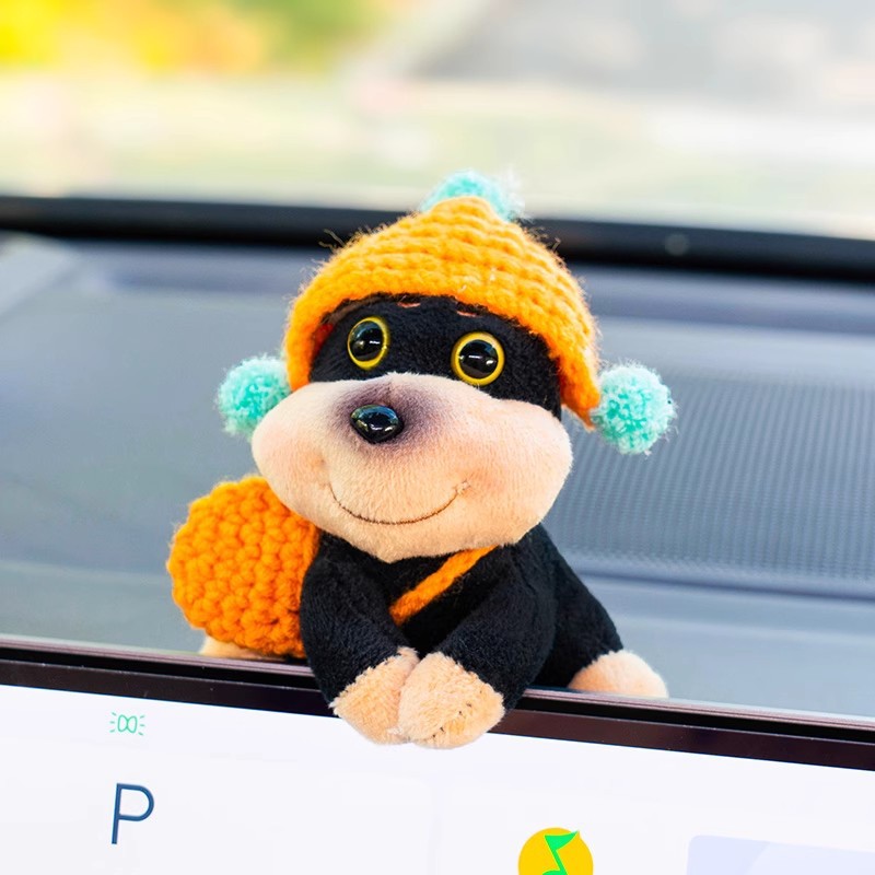 Cachorro abeja decoración de bloqueo de coche muñeca colgante coche luz de dirección limpiaparabrisas muñeca decoración de coche
