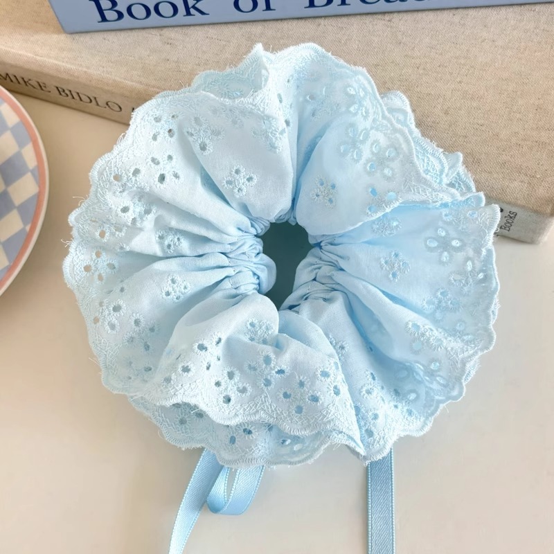 Cuerda para el cabello de intestino grueso azul para niños Cuerda para el cabello de encaje dulce para niñas