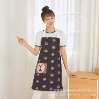 厨房家用时尚围裙卡通时尚做饭防油防污工作服男女士无袖透气罩衣