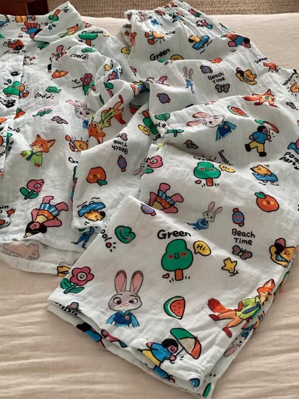 8101 Crazy Zoo 2026 Spring and Autumn New Women's Pajamas, Internet Celebrity Style, Korean Version, Long Sleeve Home Wear, Official