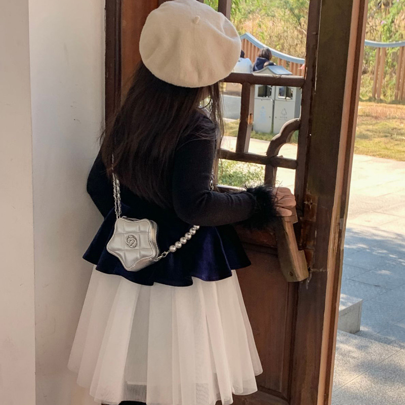 2026 nuevo bolso para niños cadena de moda, bolso de hombro estrella para niños y niñas, exquisita mini bolso de perla para bebés