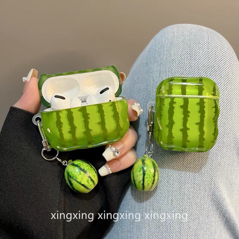 Ins Summer Cute Watermelon Suitable for Airpods4 Apple Protective Cover Bluetooth Pro2 Soft Silicone 3Rd Generation Headphone Shell Ins Summer Cute Watermelon Suitable for Airpods4 Apple Protective Cover Bluetooth Pro2 Soft Silicone 3Rd Generation Headphone Shell