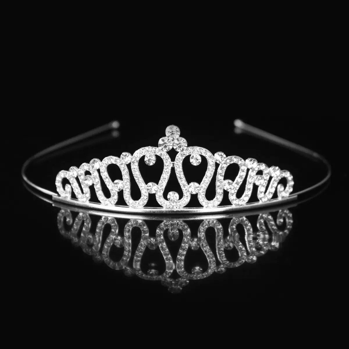 Princesa de moda coreana simple corona de cumpleaños coronas de cabello bandas de alea diamante para niños coronas pequeñas
