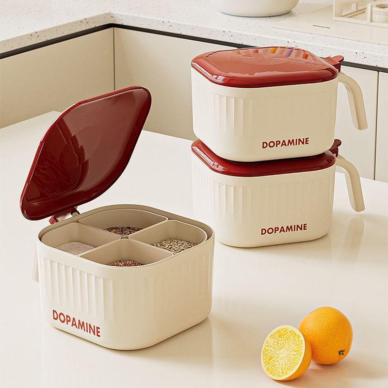 Multi-compartment seasoning box for kitchen use, detachable and easy to clean, suitable for storing salt, MSG, and other seasonings