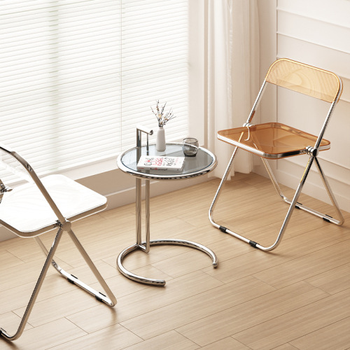 Transparent folding chair dining chair ins internet celebrity acrylic plastic crystal chair designer chair photo negotiation chair