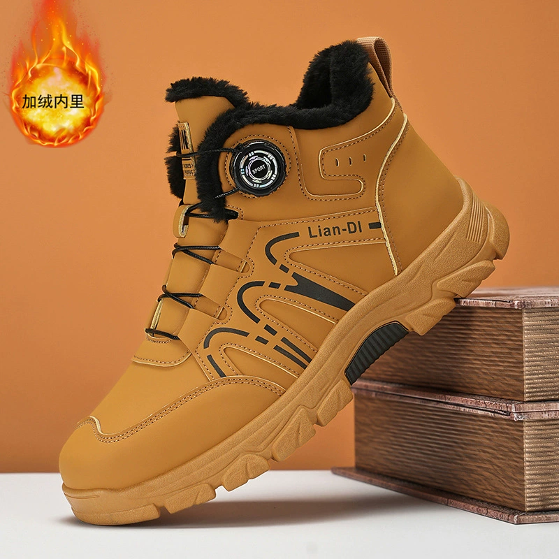 2025 новые зимние бархатные утепленные хлопковые ботинки мужские универсальные теплые ботинки в британском стиле модная обувь