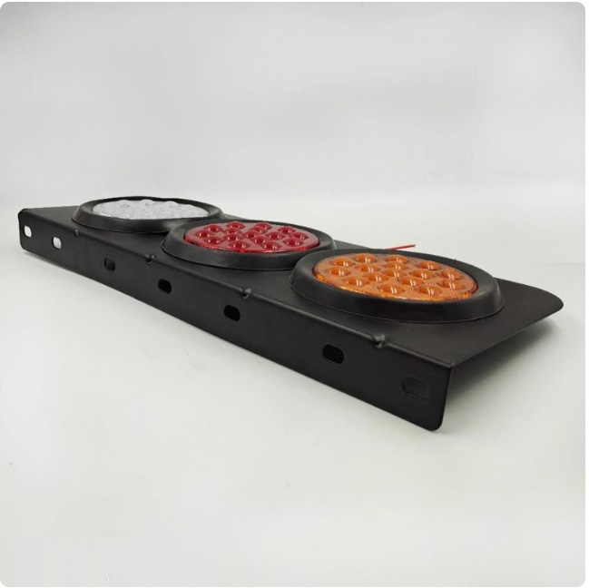 24V tres pulgadas luz redonda de dirección freno de marcha atrás triple conjunto de luz trasera combinada de remolque LED